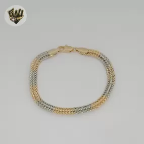 (1-0829) Gold Laminate - 6mm Two Tone Link Bracelet - 7.5 - BGO