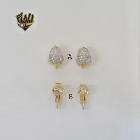 (1-1174-2) Gold Laminate - Clip Earrings - BGF