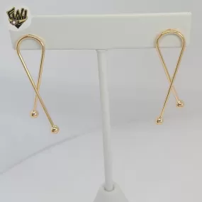 (1-1210-3) Gold Laminate - Crisscross Earrings - BGF