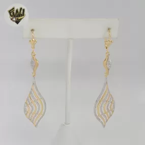 (1-1219) Gold Laminate - Two Tones Long Earrings - BGF