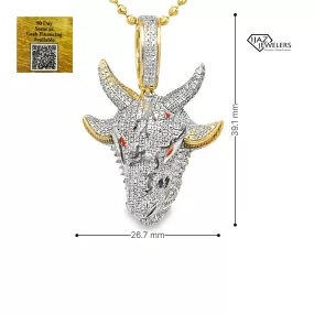 10K Gold 1.35 CTW diamond Goat Charm