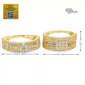 10K Gold 2.19 CTW Diamond Trio Wedding Set