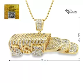 10K Gold 3.00 CTW Diamond Bread Money Charm