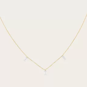 14K Gold Trio Baguette Lab-Grown Diamond Necklace