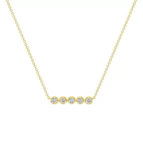 14K  YG Mini Senna Diamond Necklace