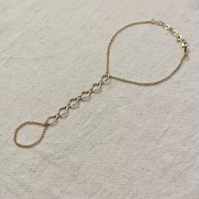 18k Gold Filled Diamond Cut Fancy Hand Chain