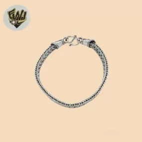 (2-0303) 925 Sterling Silver - 7.5mm Oxidized Braided Bracelet.