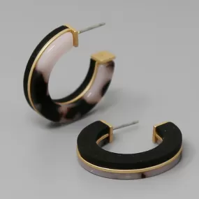 Acetate And Wood Hoop Earrings