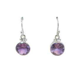 Amethyst Stone drop earrings round