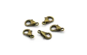 Antique Bronze Parrot, 100 Antique Bronze Lobster Claw Clasps (10x5mm) P501 ( A0366 )