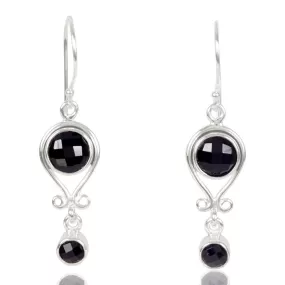 Black Onyx Earring, Sterling Silver Earring, Drop Earring, Dangel Earring, Black Onyx Gemstone Earring Gift For Women's