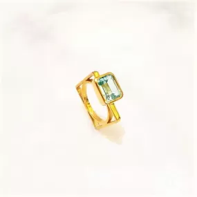 Blue Topaz Maxi Cube Ring