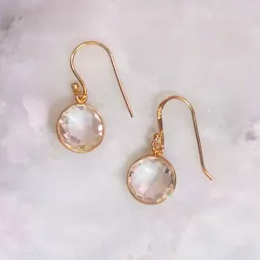 Clear Quartz Single Drop Hook Earrings