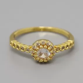 Cubic Zirconia Pave Gold Dipped Ring