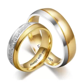 Customized Name Engraving Wedding Rings