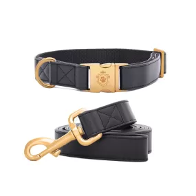 Dark Knight Gold Collar & Leash Set