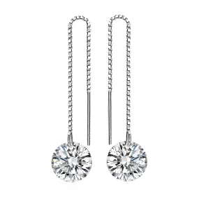 Diamond Long Drop Dangle Thread Earings