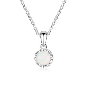 Elegant Silver Color White Opal Necklace for Women