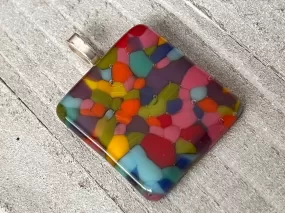 Fused Glass Pendant~ Confetti