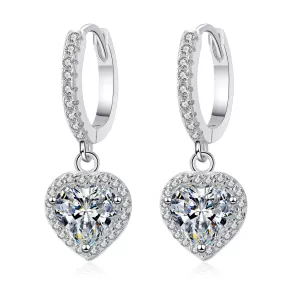 Heart Shaped Wrap Ear Clasp Moissanite Earrings