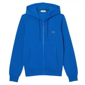 Lacoste Kangaroo Pocket Zip-Up Fleece Hoodie (Blue)