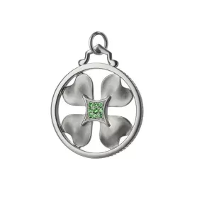 Lucky CHarm 4-Leaf Clover Charm with Tsavorite