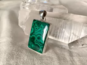 Malachite Akoni Pendant - Medium Rectangle