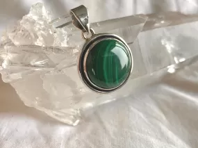 Malachite Brea Pendant - Round