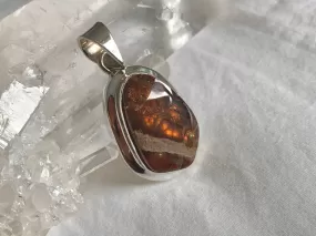 Mexican Fire Agate Ansley Pendant - Large Freeform