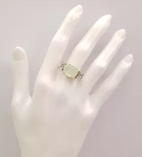 Mint Chalcedony and Blue Topaz Cocktail Ring