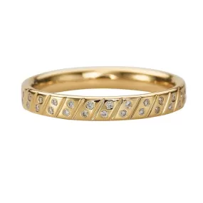 ORDER ONLY: 18K Gold Tilted Pattern Diamond Ring