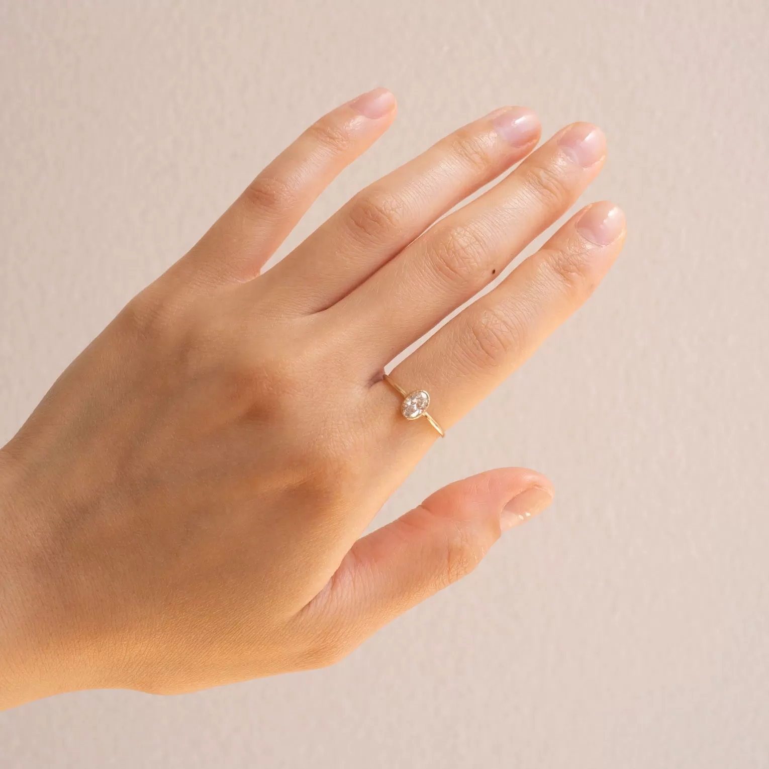 Oval Diamond Wisp Ring