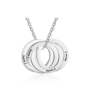 Personalized 4 Names Circle Necklace