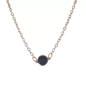 Rose Gold Delicate Druzy Necklace Simple Pendant Necklace For Women