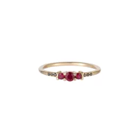 Ruby Trio Equilibrium Ring