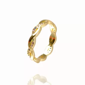 Serene Rainbow Ring Gold