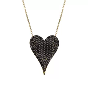 Silver gold plated black “Amore” heart necklace