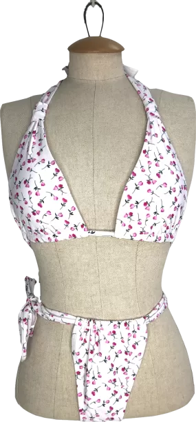 Somerfield Swim White Positano Top & Matira Bottom Bikini In Peony UK S