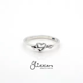 Sterling Silver Heart and Arrow Women's Rings