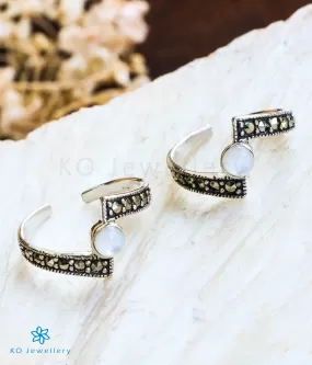 The Swish Silver Marcasite Toe-Rings (White)