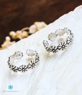 The Tara Silver Floral Toe-Rings