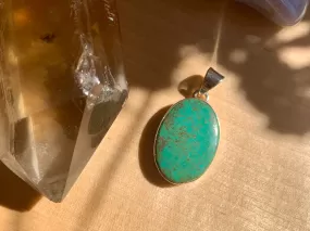 Tibetan Turquoise Akoni Pendant - Reg. Oval