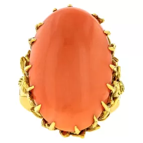 Vintage Julius Cohen Coral Ring