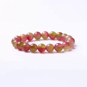 Watermelon Tourmaline Quartz Stone Crystal Bracelet